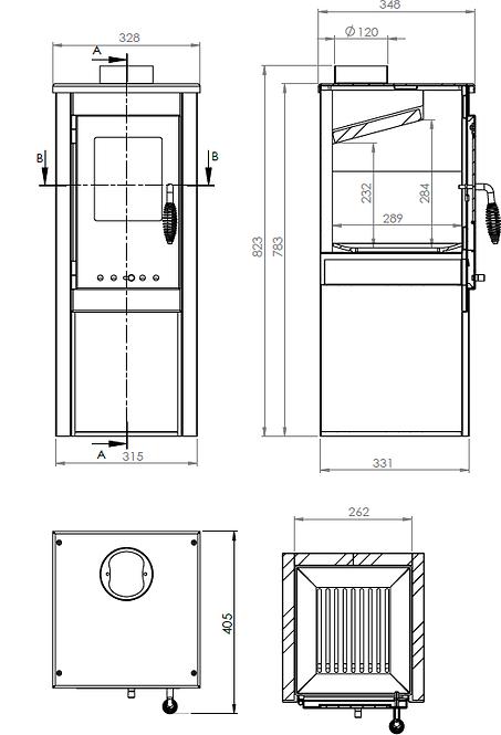 Krbové kachle OKTA S LITE 3,9 KW