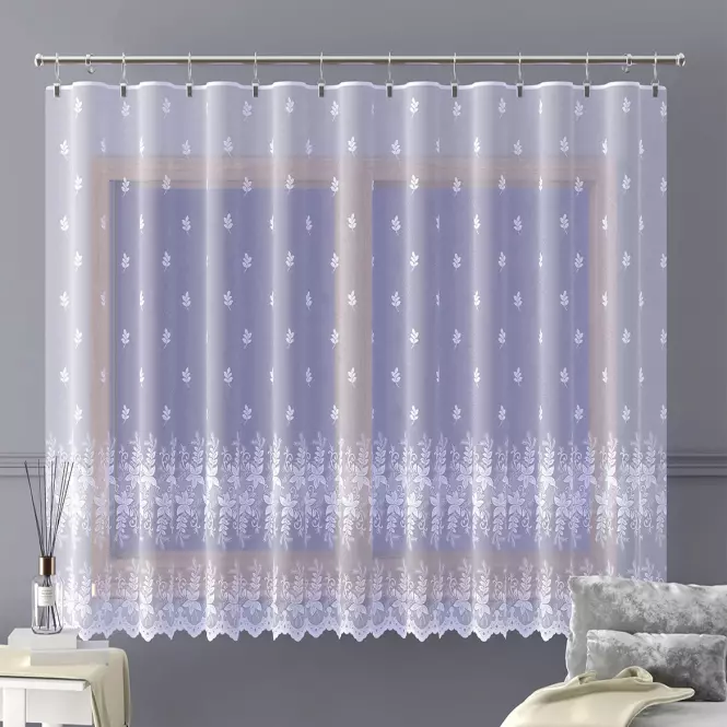 Žakarová záclona 9068/B2B biela/250,2