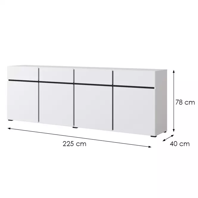 Komoda Cross4d4s biely/Čierna 