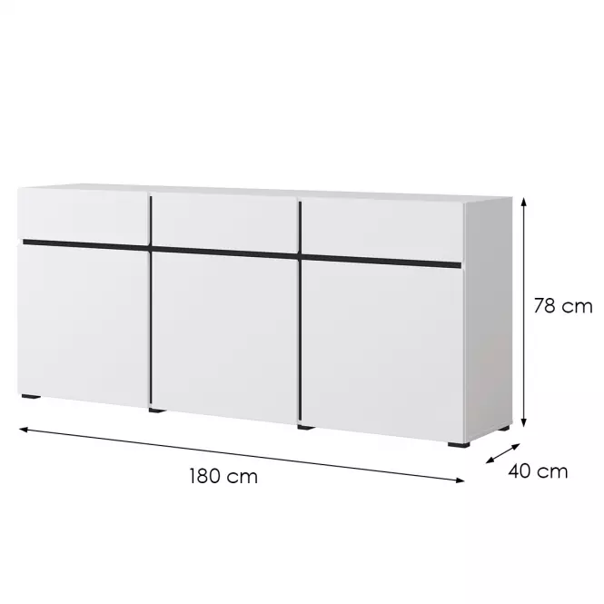 Komoda Cross3d3s biely/Čierna,2