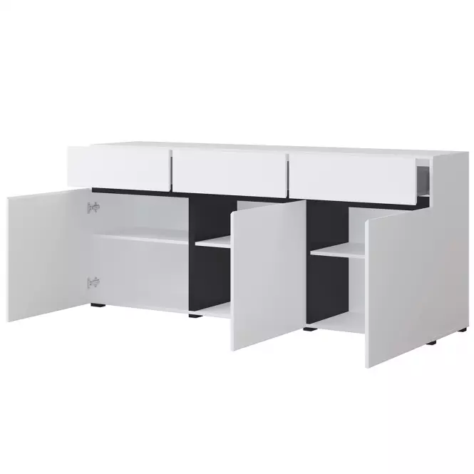 Komoda Cross3d3s biely/Čierna 