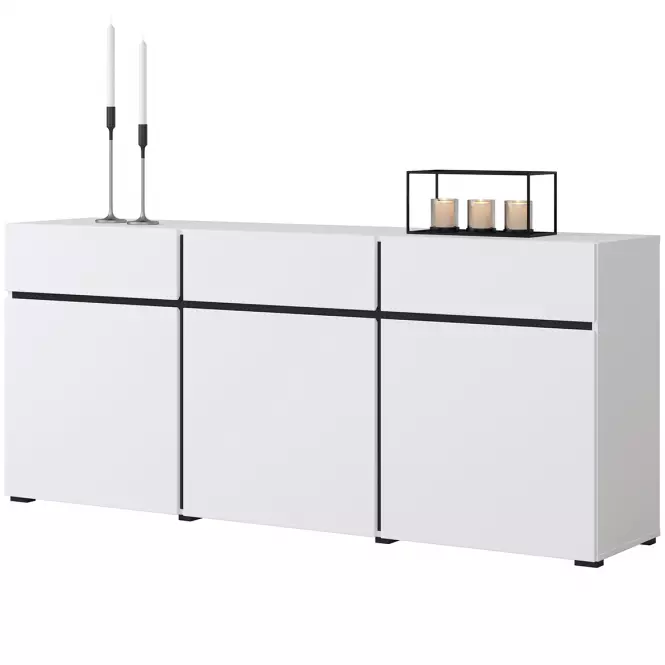 Komoda Cross3d3s biely/Čierna,5