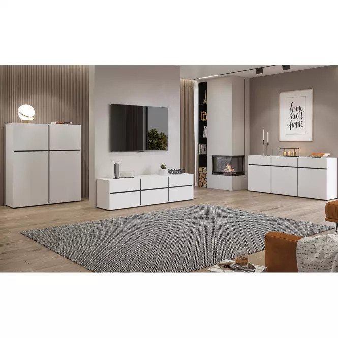 Komoda Cross3d3s biely/Čierna 