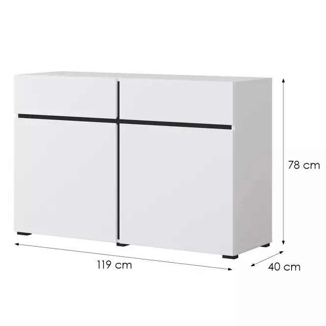 Komoda Cross2d2s biely/Čierna,2