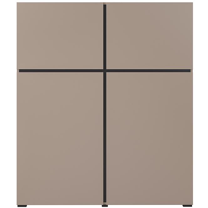 Komoda Wysoka Cross 4d Congo/Čierna 