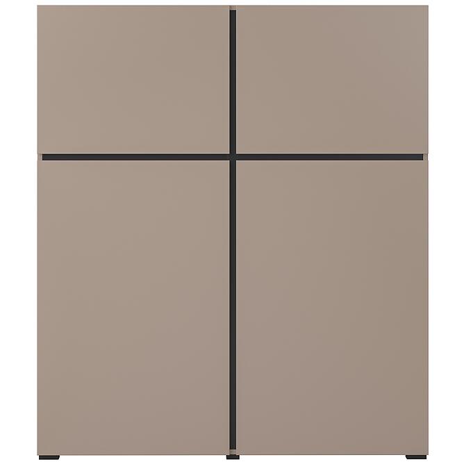 Komoda Wysoka Cross 4d Congo/Čierna