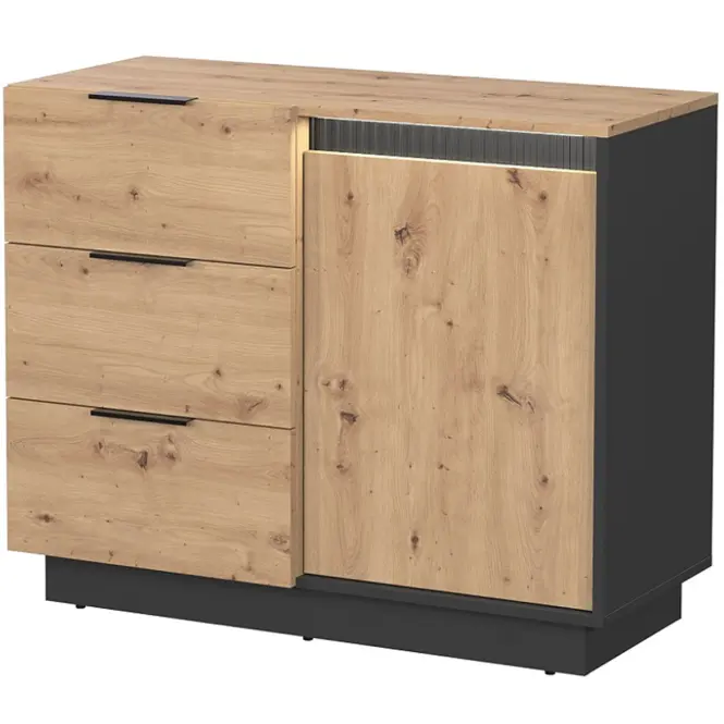 Komoda 1d3s Sierro Dub Artisan/Čierna,3