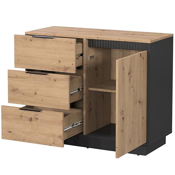 Komoda 1d3s Sierro Dub Artisan/Čierna,4