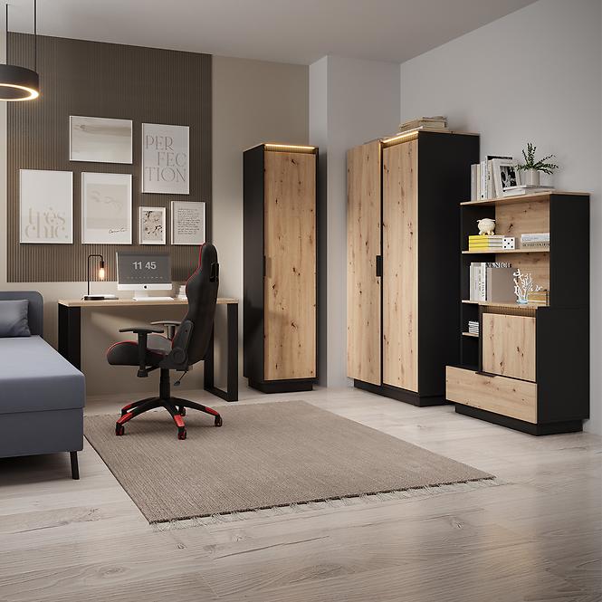 Komoda 1d3s Sierro Dub Artisan/Čierna,5