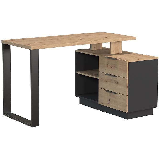 Písací stôl Sierro 3s Dub Artisan/Čierna