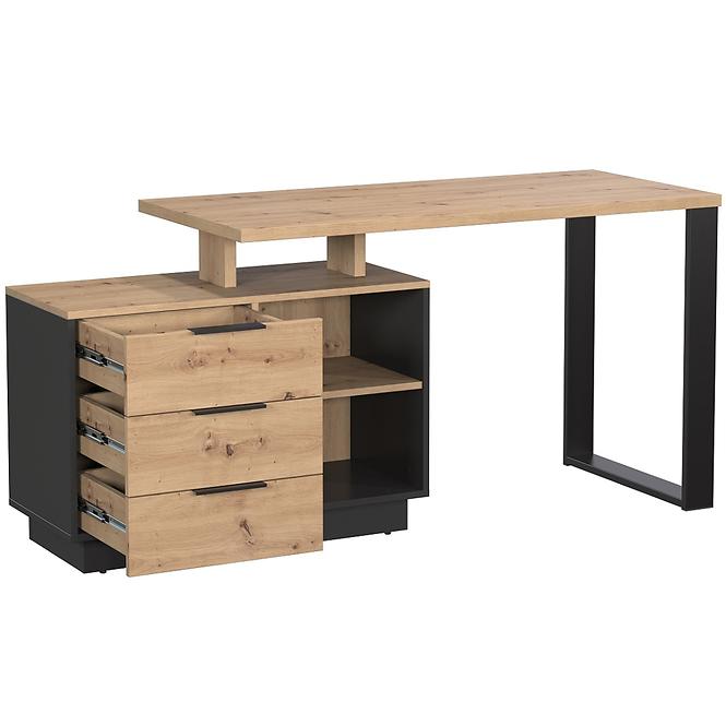 Písací stôl Sierro 3s Dub Artisan/Čierna