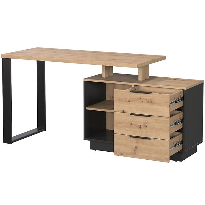 Písací stôl Sierro 3s Dub Artisan/Čierna