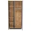 Skriňa Santi 90 cm – dub Wotan/čierna/biela, dvojdverová, lamely,4