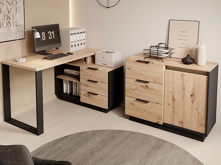 Skriňa 2d Sierro dub Artisan/Čierna,6