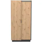 Skriňa Sierro 96 cm – dub Artisan/čierna, dvojdverová