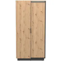 Skriňa Sierro 96 cm – dub Artisan/čierna, dvojdverová
