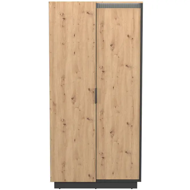 Skriňa Sierro 96 cm – dub Artisan/čierna, dvojdverová