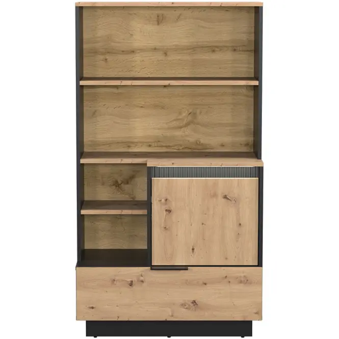 Regál 1d1s Sierro Dub Artisan/Čierna,4