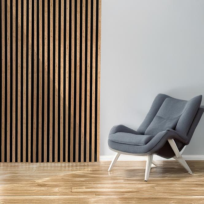 Akustické panely lamelové 3D na plsti Dub 30x265 cm,4