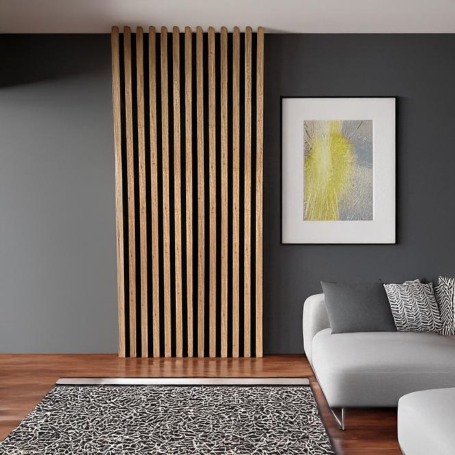 Akustické panely lamelové 3D na plsti Dub 30x265 cm