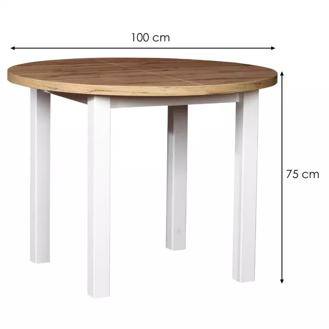 Stôl St-56 100+2x40 Wotan/Biela