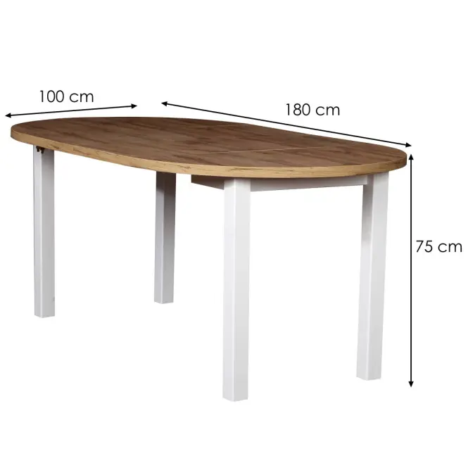 Stôl St-56 100+2x40 Wotan/Biela,4