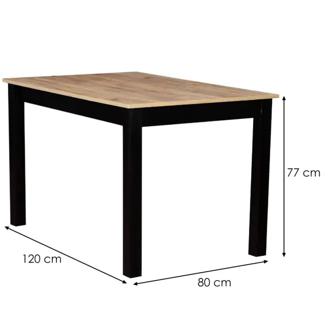 Stôl St-54 120x80 Wotan /Čierna,2