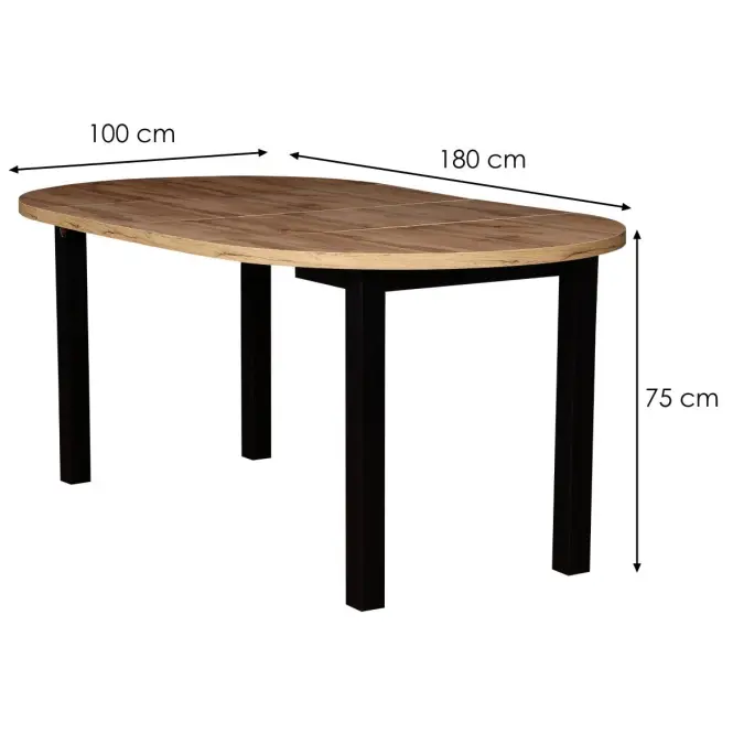 Stôl St-55 100+2x40 Wotan/Čierna,4