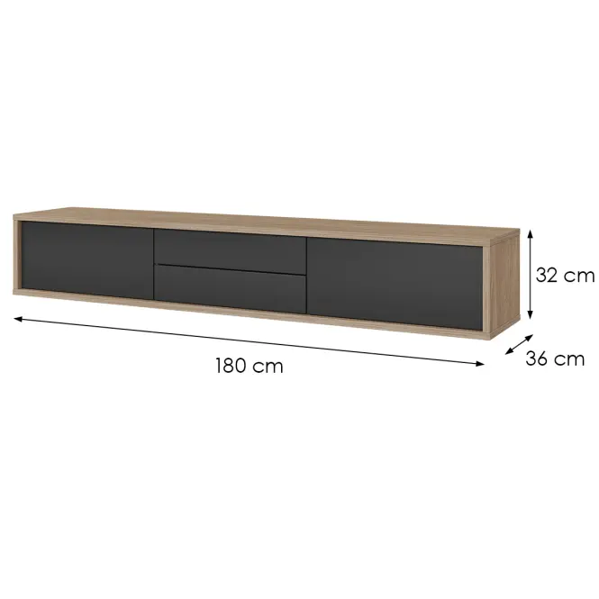 TV stolík Frida  2k2s 39 Dub Olejovaný/Antracit,2