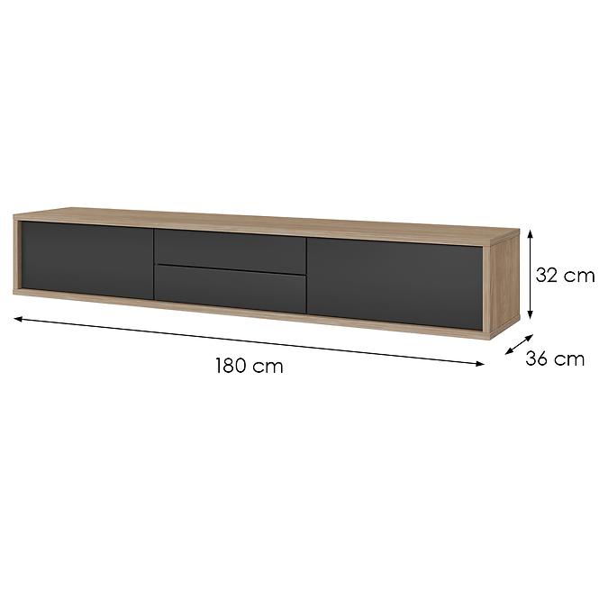 TV stolík Frida  2k2s 39 Dub Olejovaný/Antracit,2