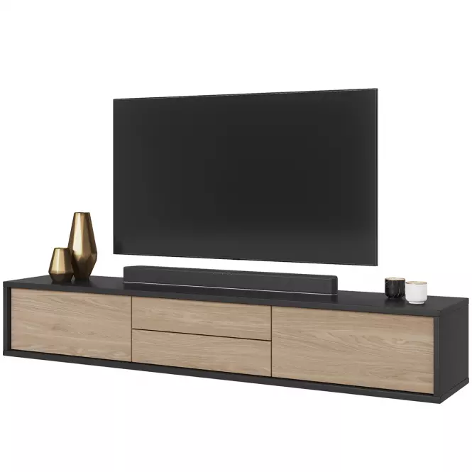 TV stolík Frida  2k2s 39 Antracit/Dub Olejovaný
