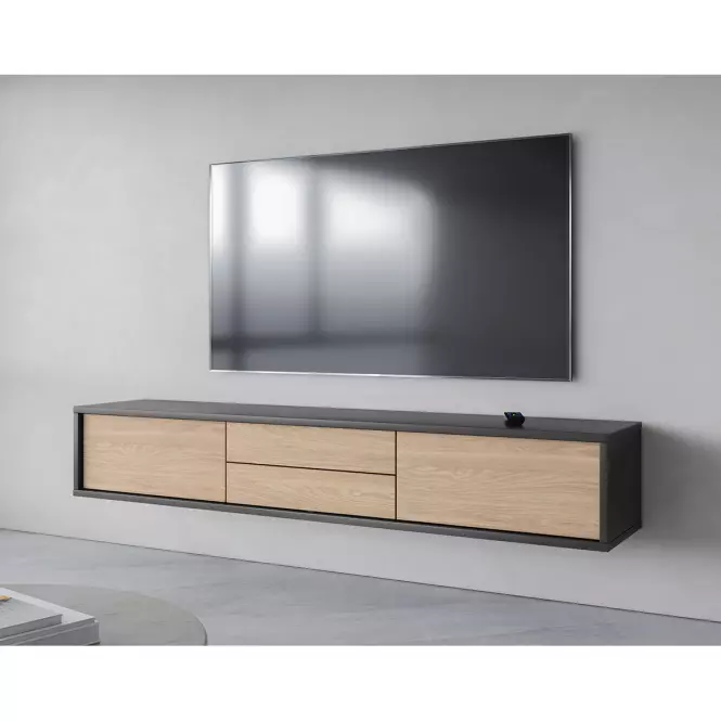 TV stolík Frida  2k2s 39 Antracit/Dub Olejovaný