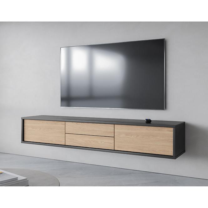 TV stolík Frida  2k2s 39 Antracit/Dub Olejovaný