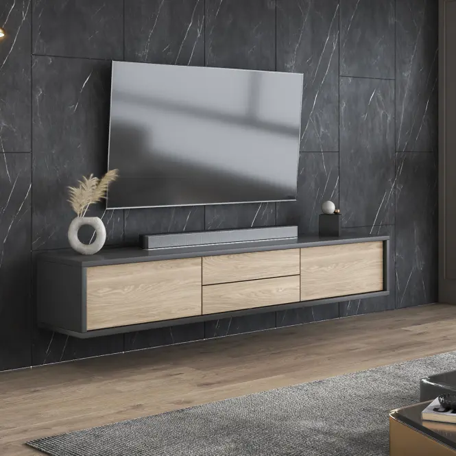 TV stolík Frida  2k2s 39 Antracit/Dub Olejovaný,7