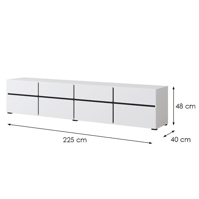 TV stolík Cross  4k4s Biela/Čierna 40