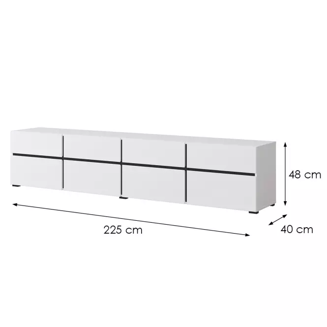 TV stolík Cross  4k4s Biela/Čierna 40,2