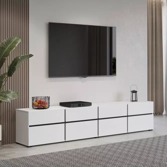 TV stolík Cross  4k4s Biela/Čierna 40,7