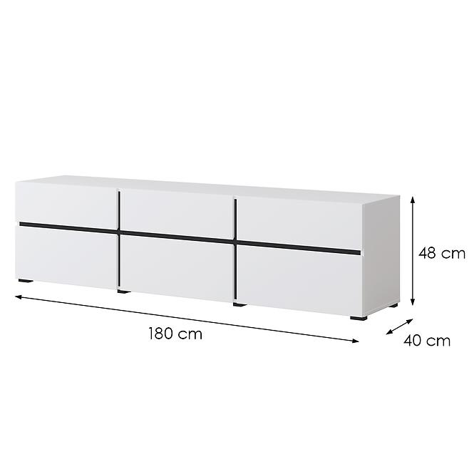 TV stolík Cross  3k3s Biela/Čierna 41
