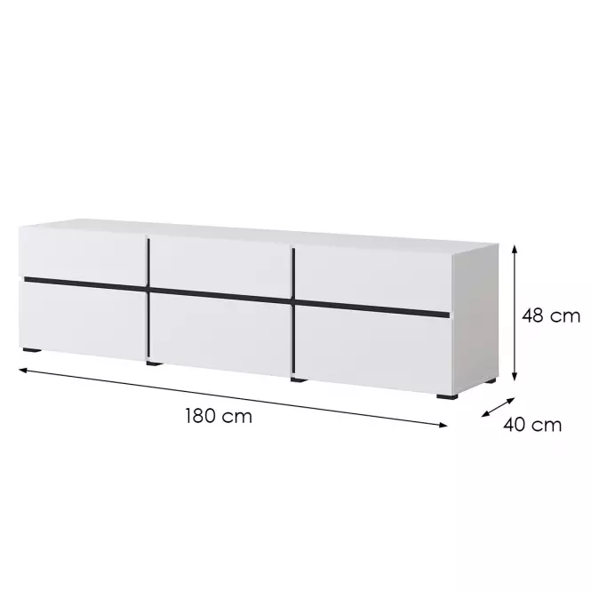 TV stolík Cross  3k3s Biela/Čierna 41,2