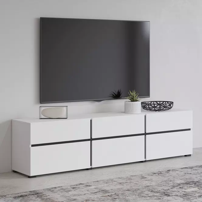 TV stolík Cross  3k3s Biela/Čierna 41,6