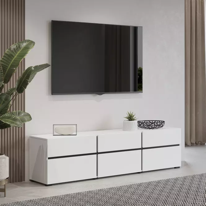TV stolík Cross  3k3s Biela/Čierna 41,7