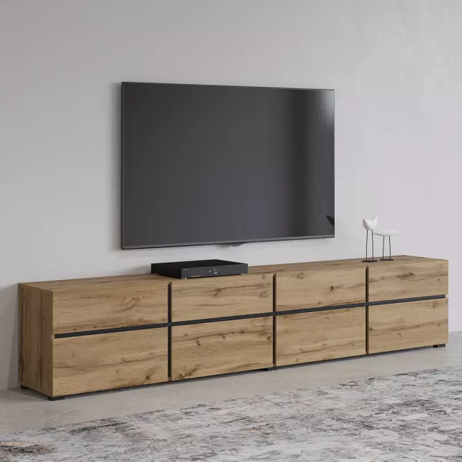 TV stolík Cross  4k4s Dub Wotan/Čierna 40,6