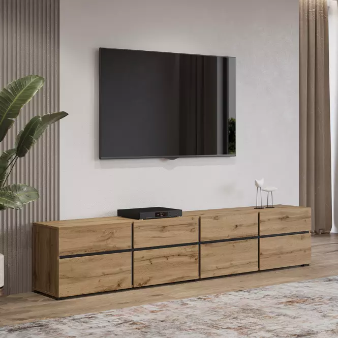 TV stolík Cross  4k4s Dub Wotan/Čierna 40