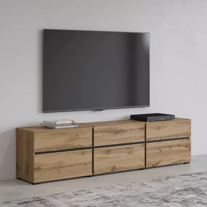 TV stolík Cross  3k3s Dub Wotan/Čierna 41,4