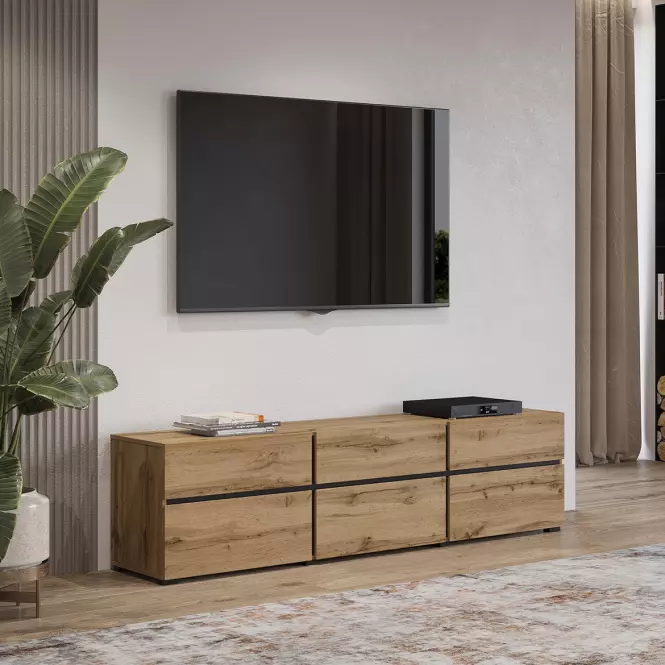 TV stolík Cross  3k3s Dub Wotan/Čierna 41,5
