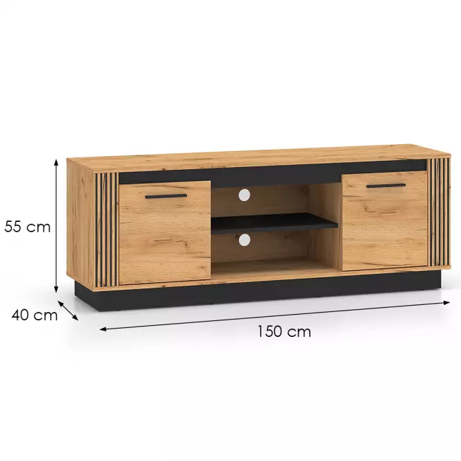 TV stolík Urso 08 Dub Craft Zlatý/Čierna