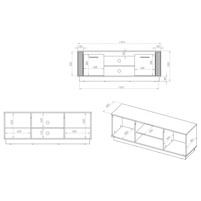 TV stolík Urso 08 Dub Craft Zlatý/Čierna,3