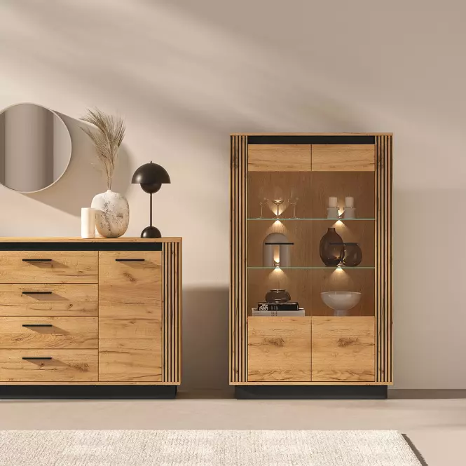 TV stolík Urso 08 Dub Craft Zlatý/Čierna