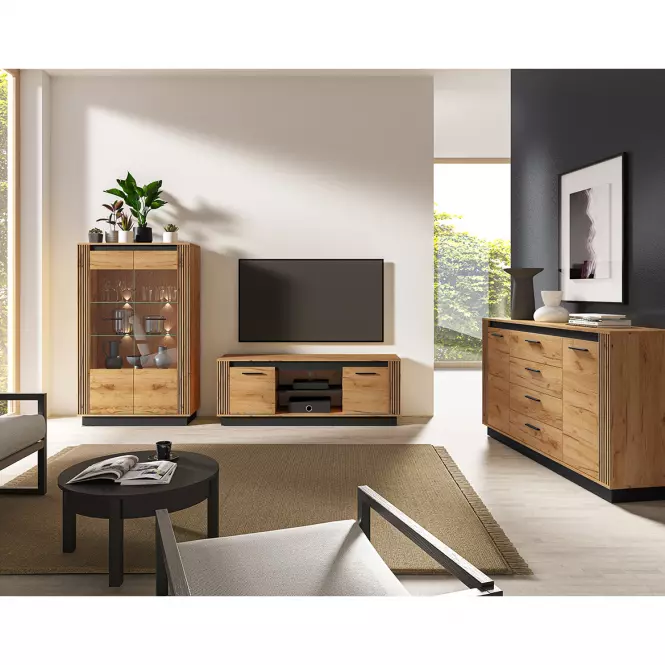 TV stolík Urso 08 Dub Craft Zlatý/Čierna