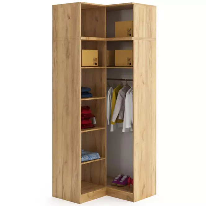 Rohová Skriňa Sorento craft zlatá/čierna